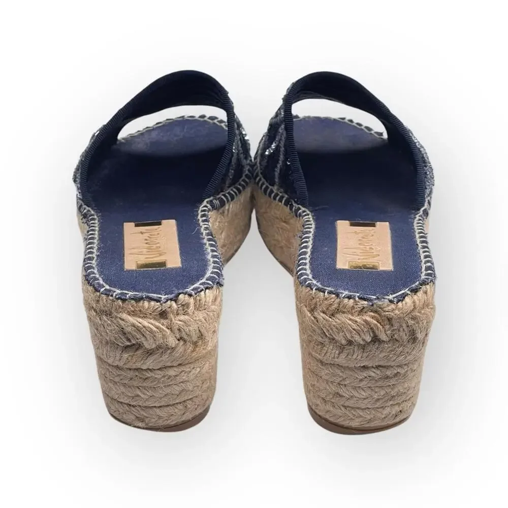 Vidorreta ☀︎︎ Handmade Starburst Sequin Platform Espadrille Sandals ☀︎︎ Navy 37